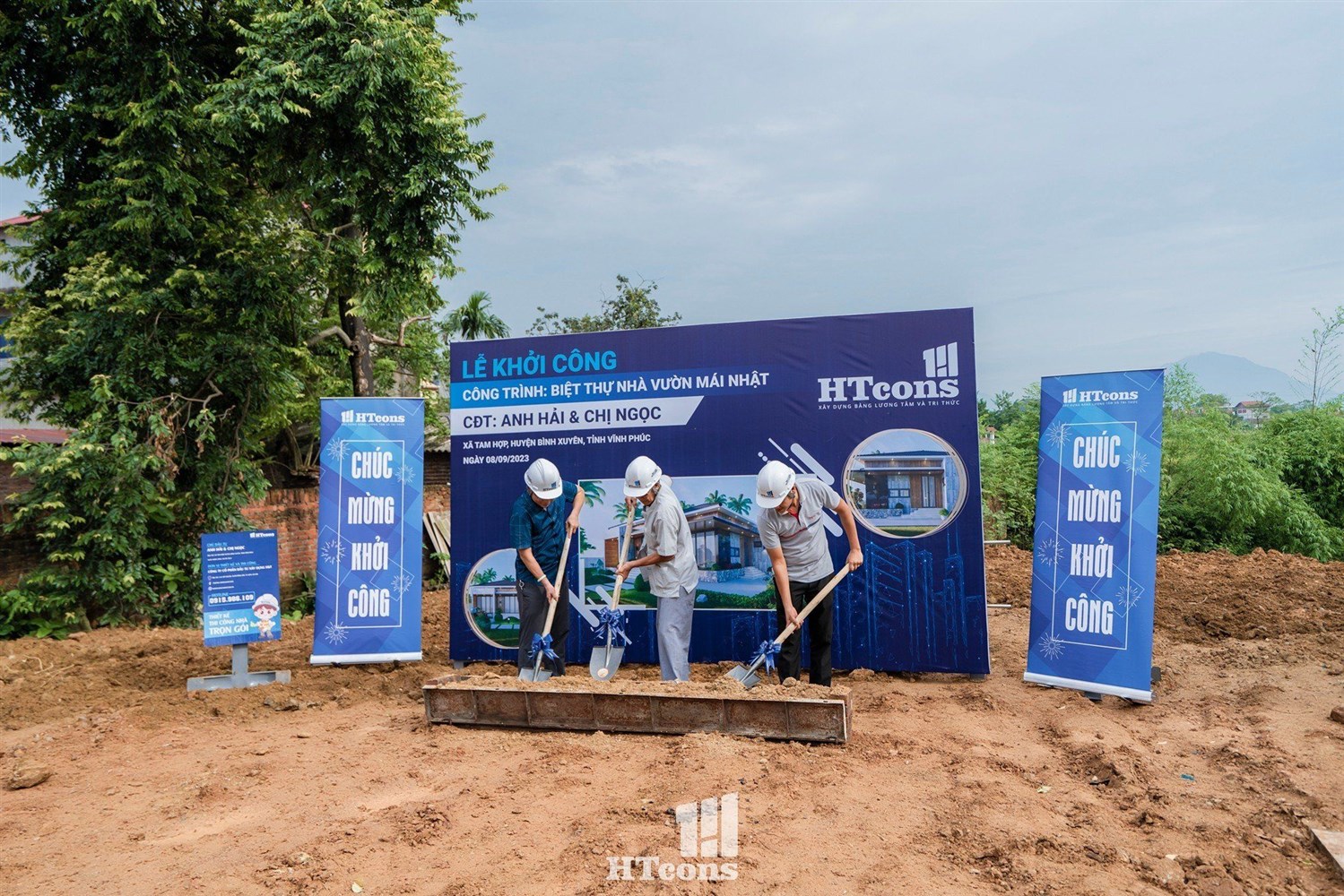 LỄ KHỞI CÔNG VÀ ĐỘNG THỔ CÔNG TRÌNH BIỆT THỰ NHÀ VƯỜN MÁI NHẬT TẠI BÌNH XUYÊN, VĨNH PHÚC