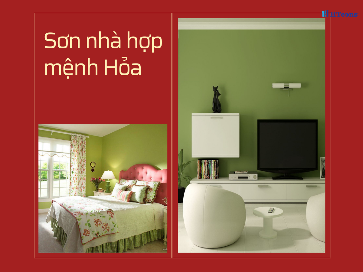 Gợi ý 4 màu sơn nhà hợp mệnh Hỏa hút vượng khí