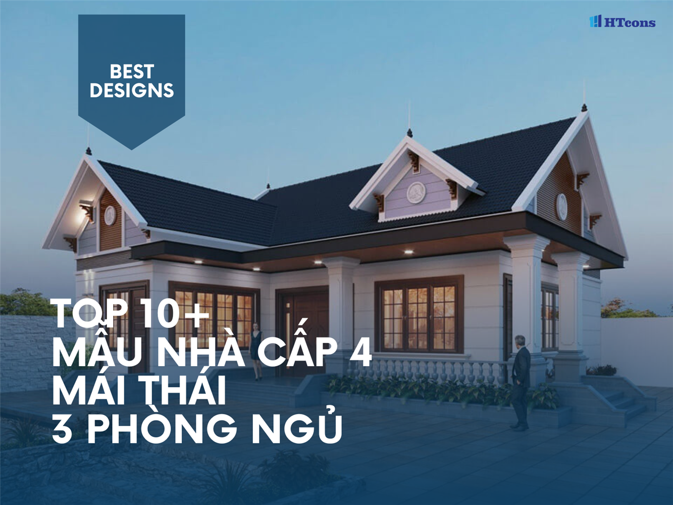 Top 10+ mẫu nhà cấp 4 mái thái 3 phòng ngủ thịnh hành
