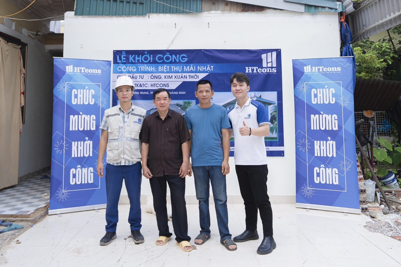 Khởi công công trình Biệt thự mái nhật 2 tầng tại Uông Bí Quảng Ninh