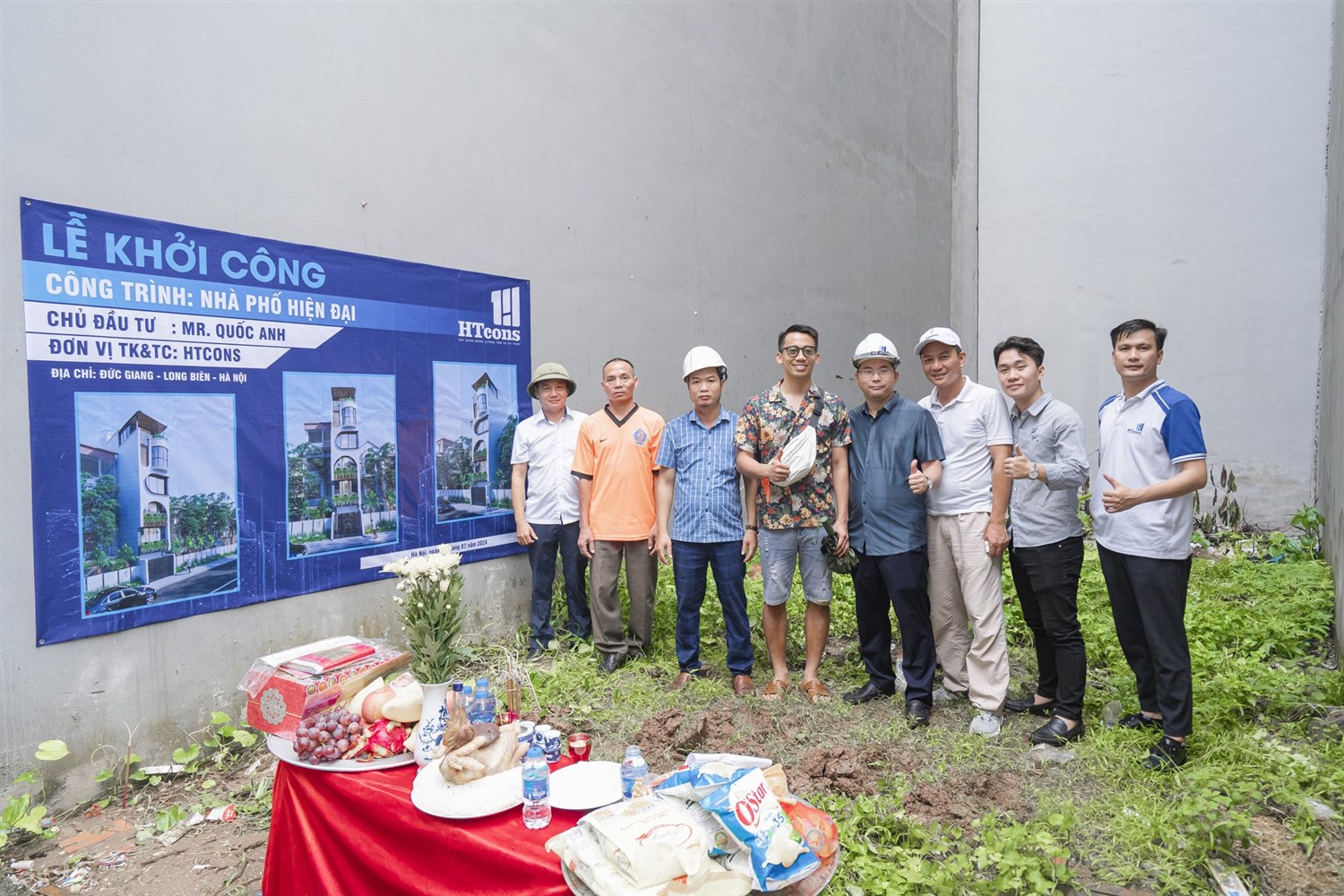 Khởi công nhà phố hiện đại - Anh Quốc Anh, Long Biên