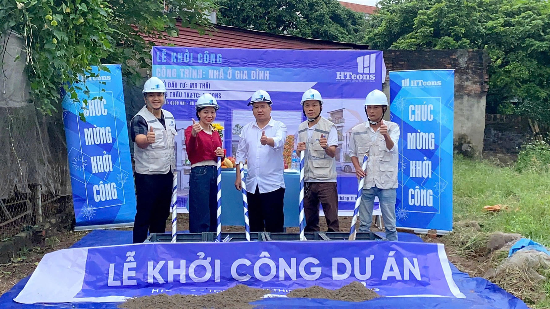 KHỞI CÔNG CÔNG TRÌNH NHÀ Ở GIA ĐÌNH ANH THÁI - QUỐC OAI, HÀ NỘI