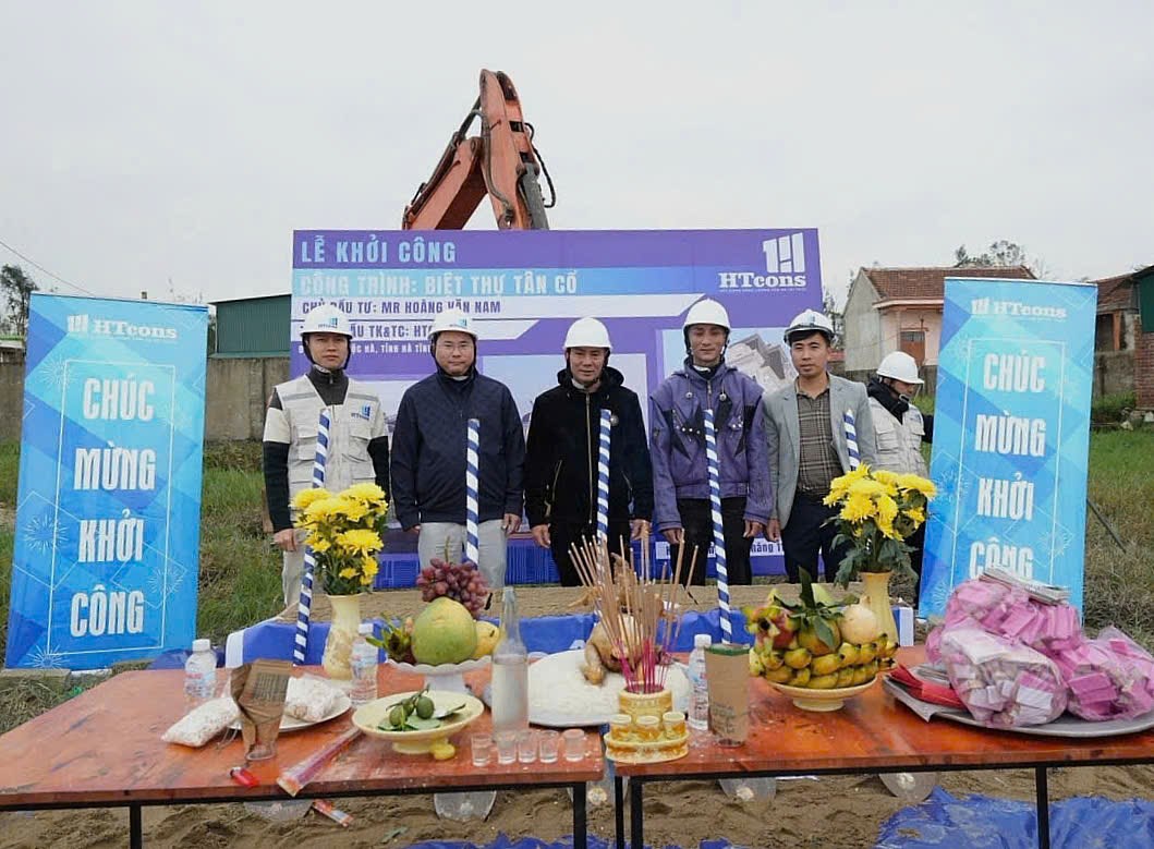 KHỞI CÔNG BIỆT THỰ TÂN CỔ GẦN 700M2 TẠI HÀ TĨNH