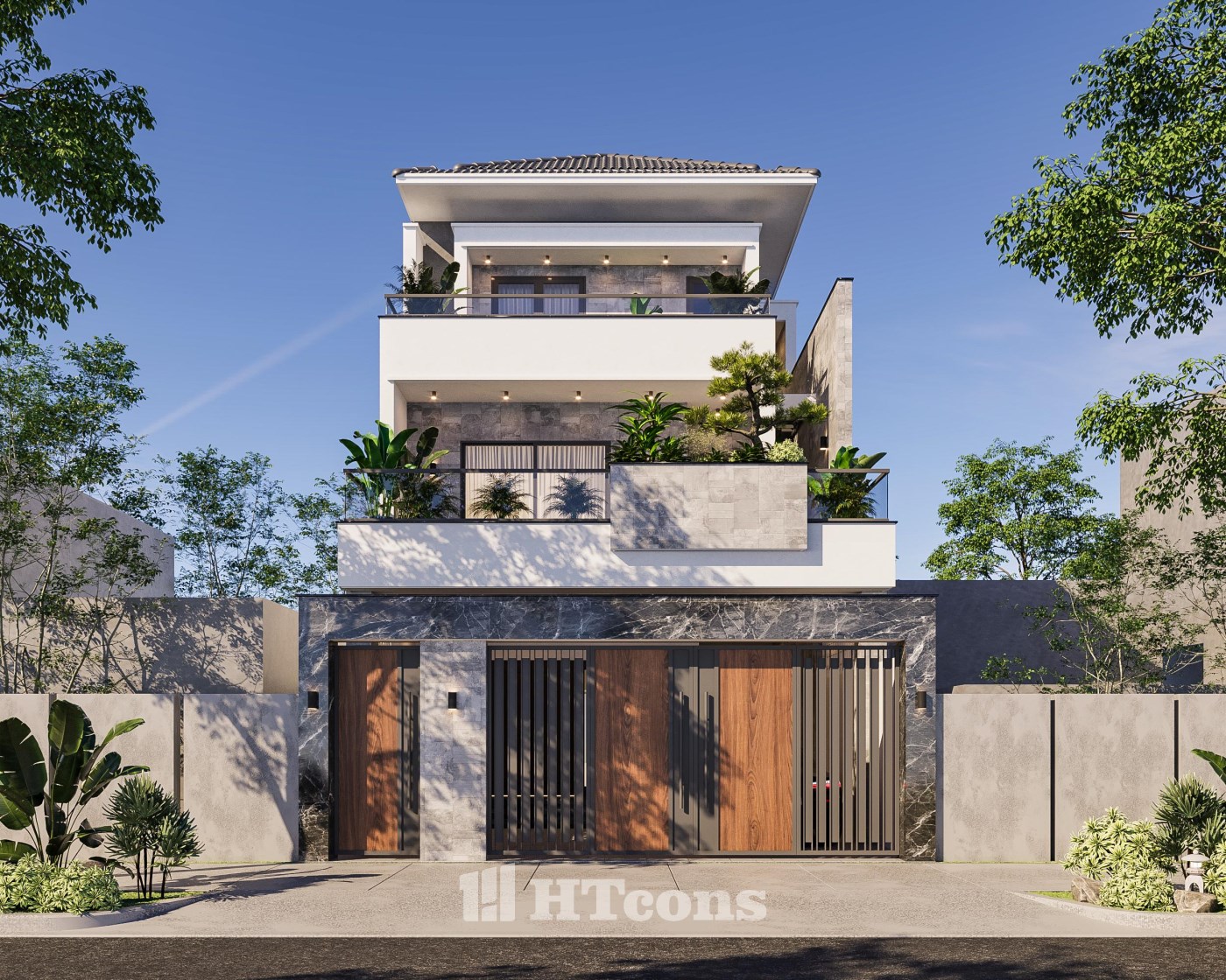 MẪU NHÀ PHỐ 3 TẦNG PHONG CÁCH HIỆN ĐẠI
