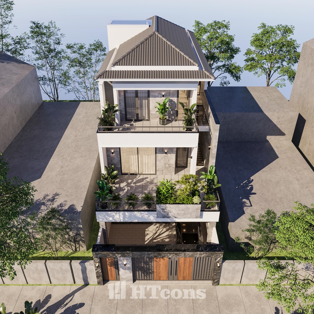 MẪU NHÀ PHỐ 3 TẦNG PHONG CÁCH HIỆN ĐẠI