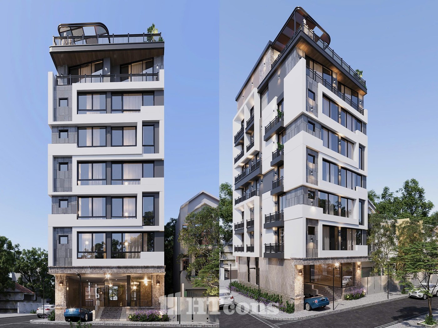 NHÀ PHỐ HIỆN ĐẠI KẾT HỢP KINH DOANH 7,5 TẦNG