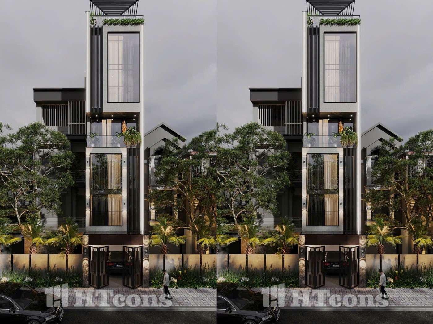 NHÀ PHỐ HIỆN ĐẠI 5,5 TẦNG 1 LỬNG