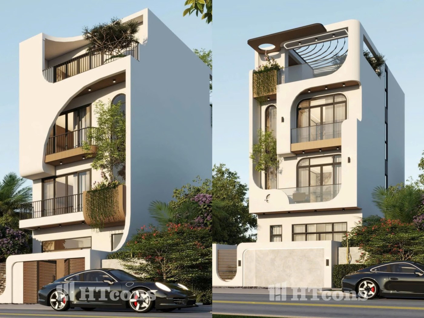 MẪU NHÀ PHỐ 2 MẶT TIỀN PHONG CÁCH HIỆN ĐẠI