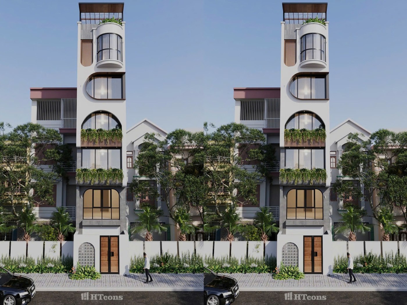 NHÀ PHỐ HIỆN ĐẠI 5 TẦNG 1 TUM
