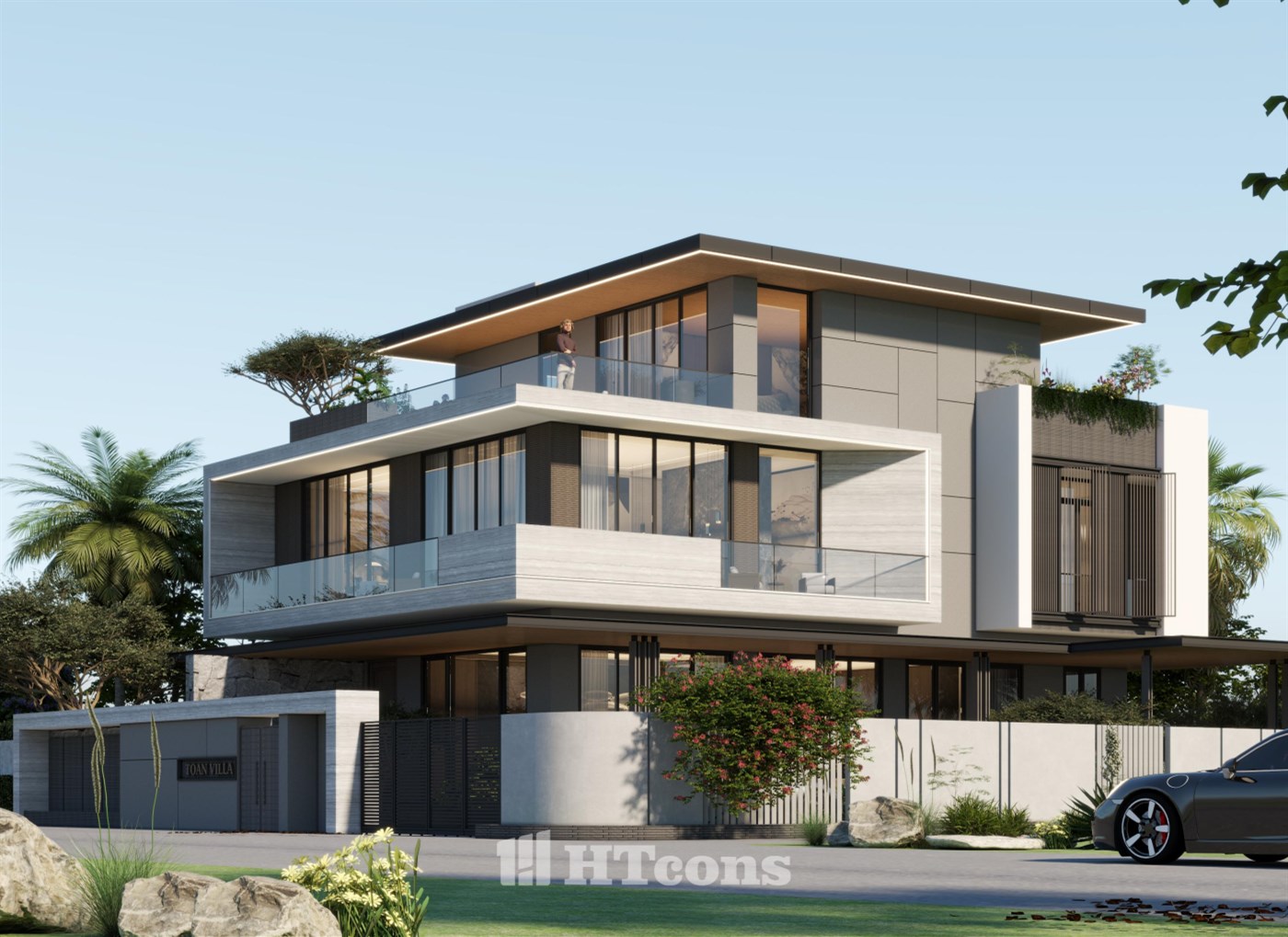 MẪU VILLA HIỆN ĐẠI 3 TẦNG 420M2