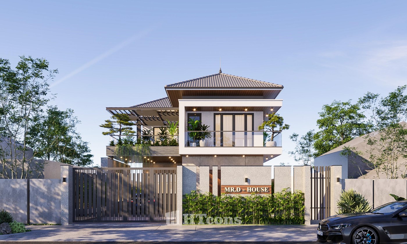 MẪU BIỆT THỰ PHỐ 2 TẦNG MÁI NHẬT HIỆN ĐẠI