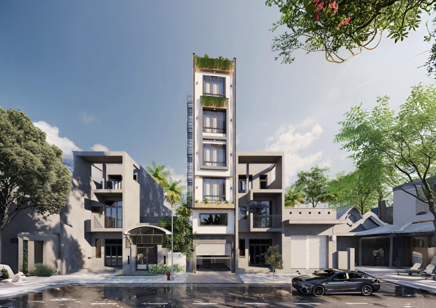 NHÀ PHỐ HIỆN ĐẠI KẾT HỢP KINH DOANH 5 TẦNG 1 TUM