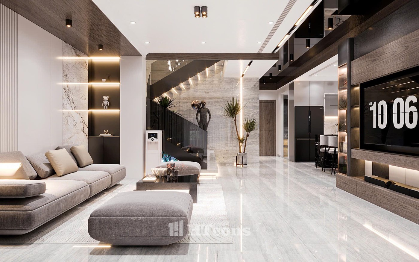 THIẾT KẾ NỘI THẤT BIỆT THỰ 2 TẦNG TỐI GIẢN NHƯNG CỰC MÊ