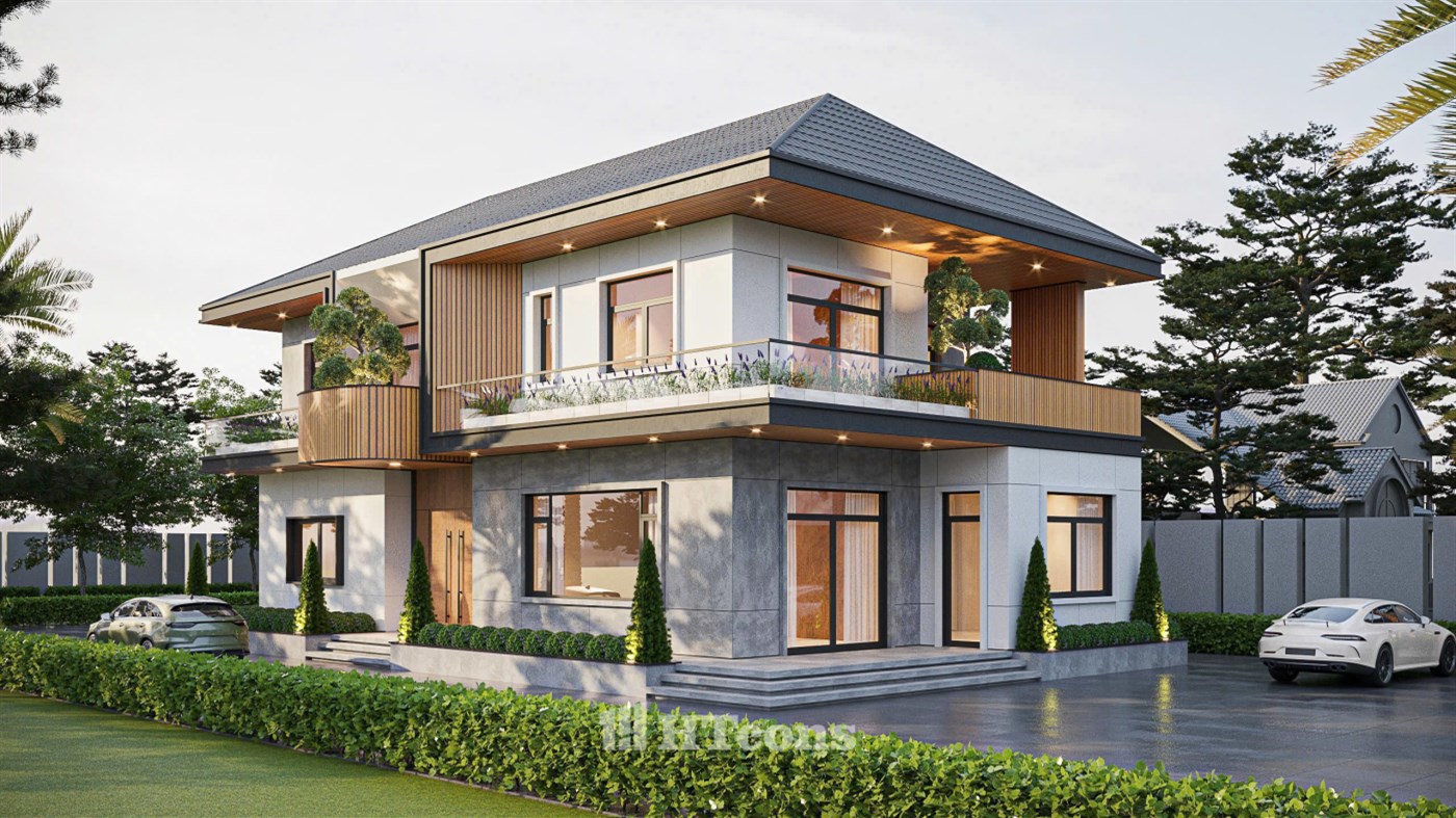 MẪU BIỆT THỰ PHONG CÁCH HIỆN ĐẠI 5 PHÒNG NGỦ 