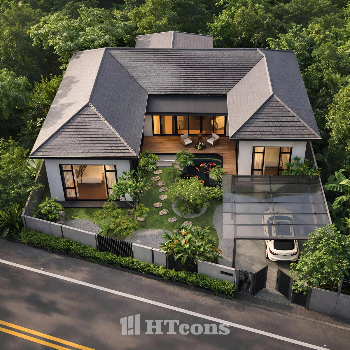 BIỆT THỰ NHÀ VƯỜN MÁI NHẬT 1 TẦNG 300m2 - CHỊ LAN - QUẢNG NINH