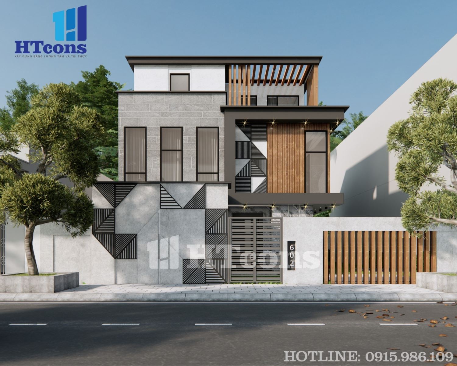 biệt thự hiện đại 2,5 tầng