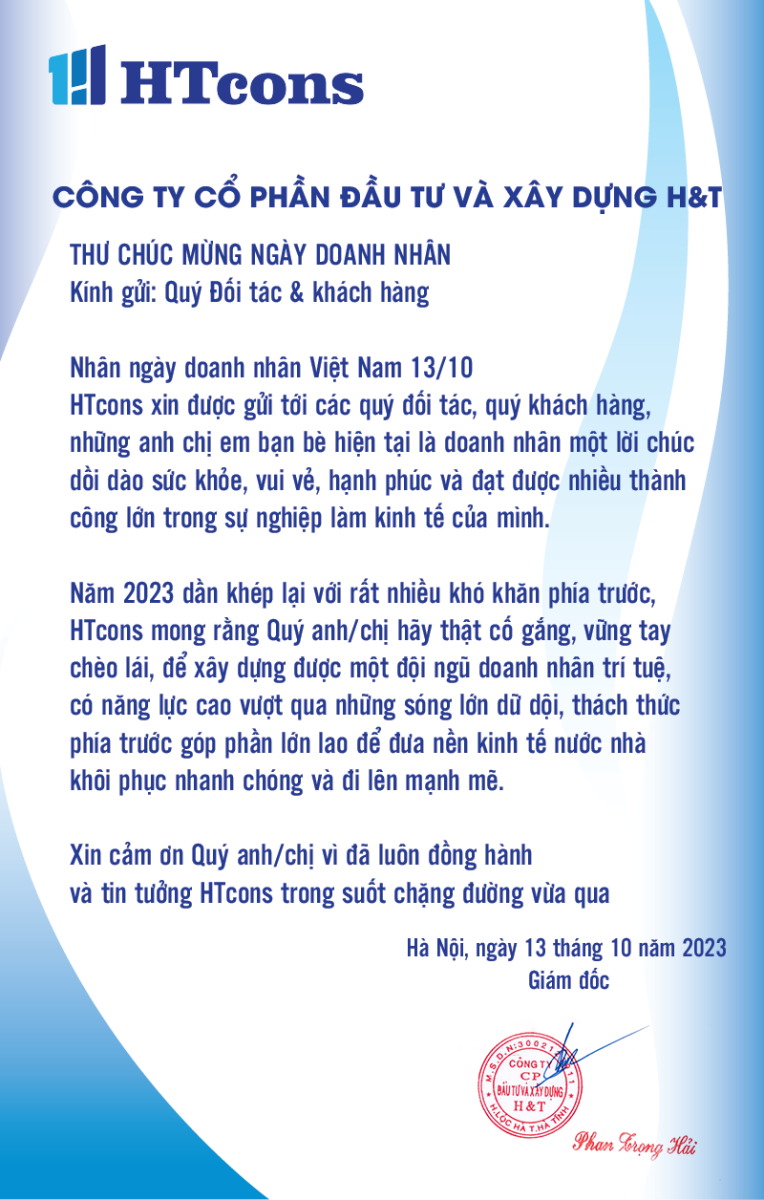 chúc mừng ngay doanh nhân