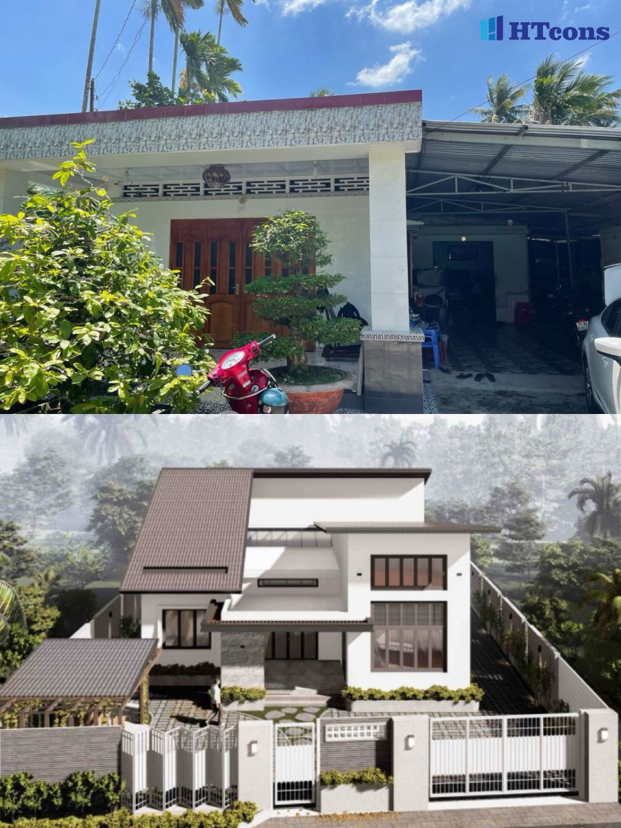 Nhà cấp 4 được cải tạo thành biệt thự