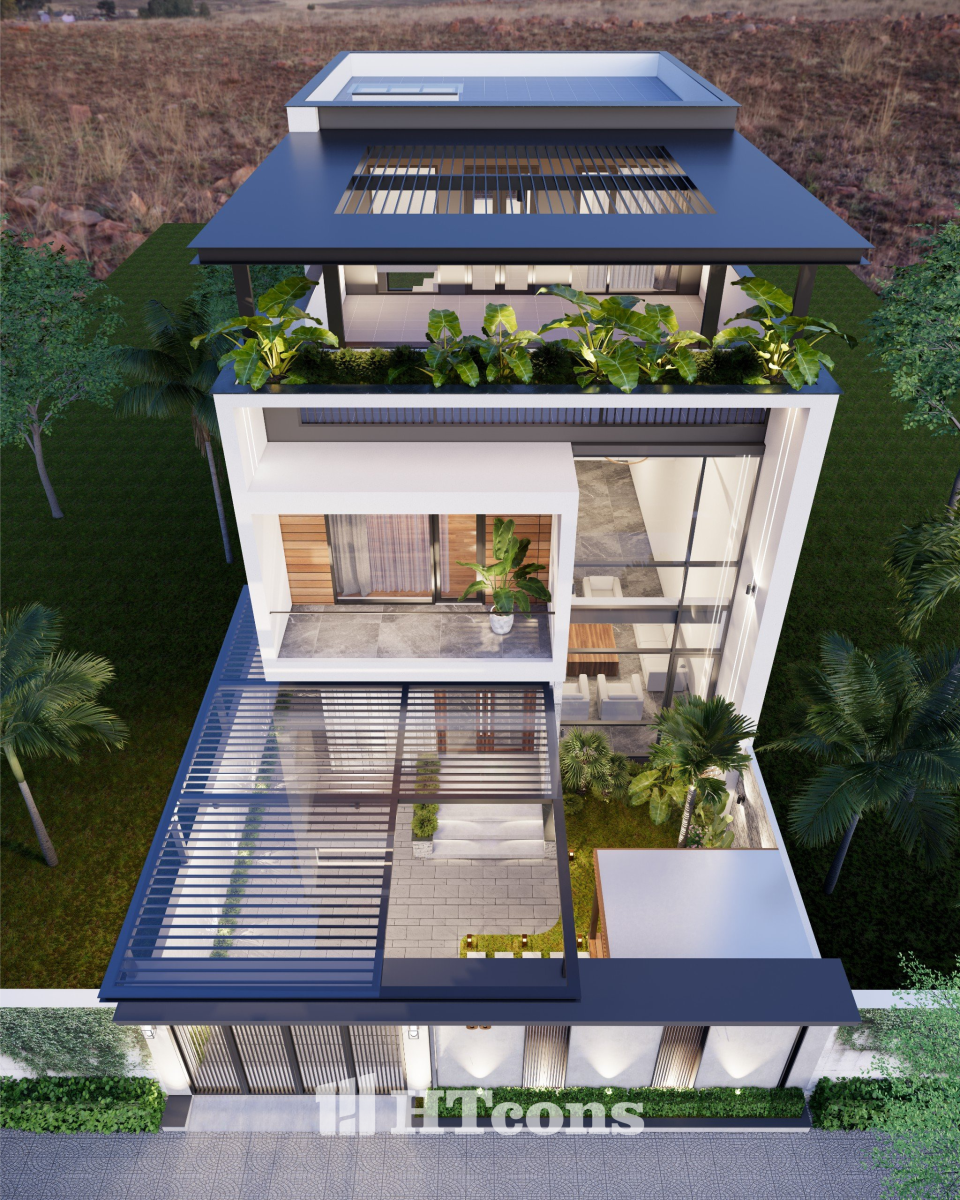 biệt thự hiện đại 2 tầng 1 tum 3
