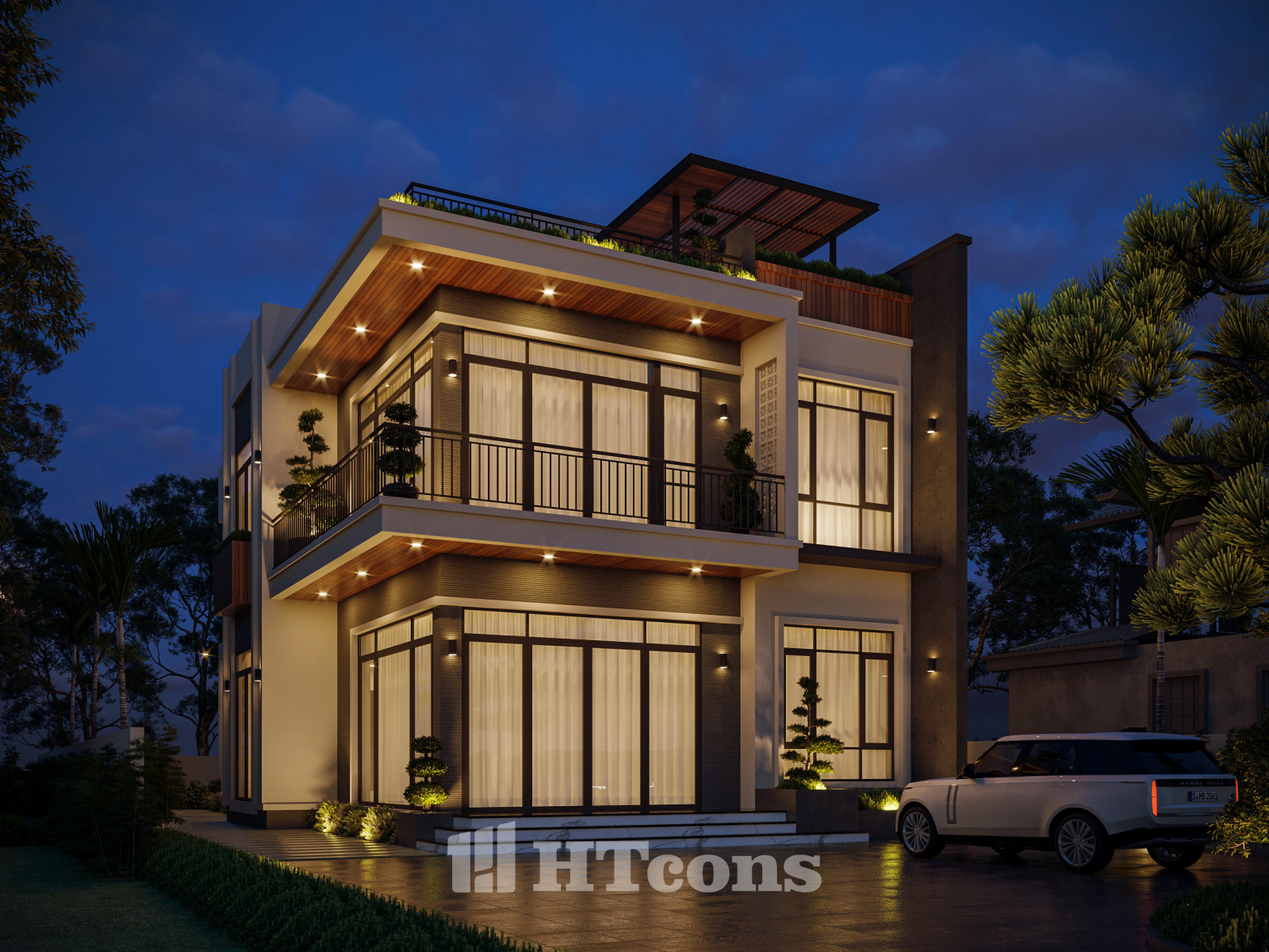 biệt thự hiện đại 2 tầng 1 tum mẫu 3 1