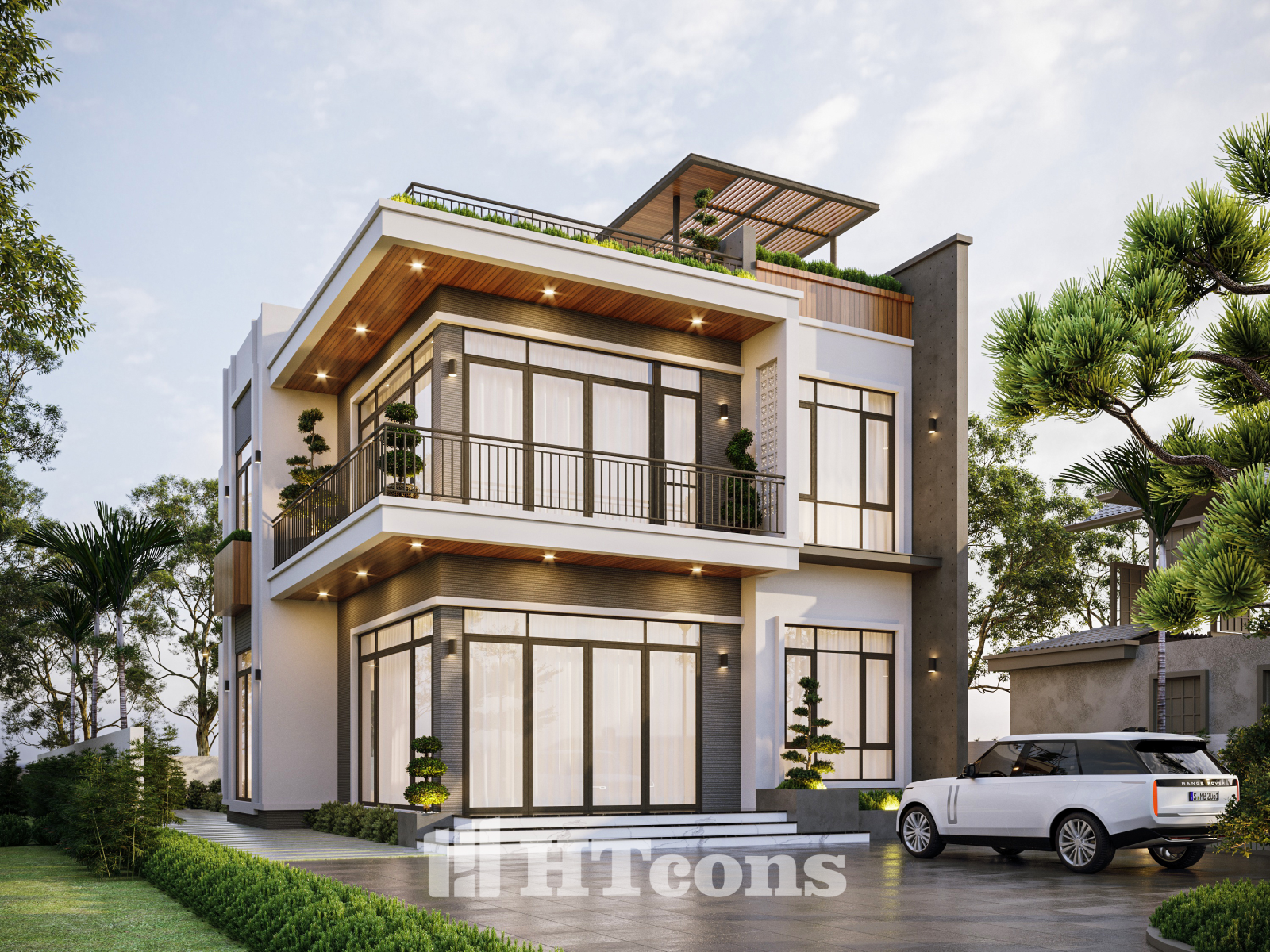 biệt thự hiện đại 2 tầng 1 tum mẫu 3 2