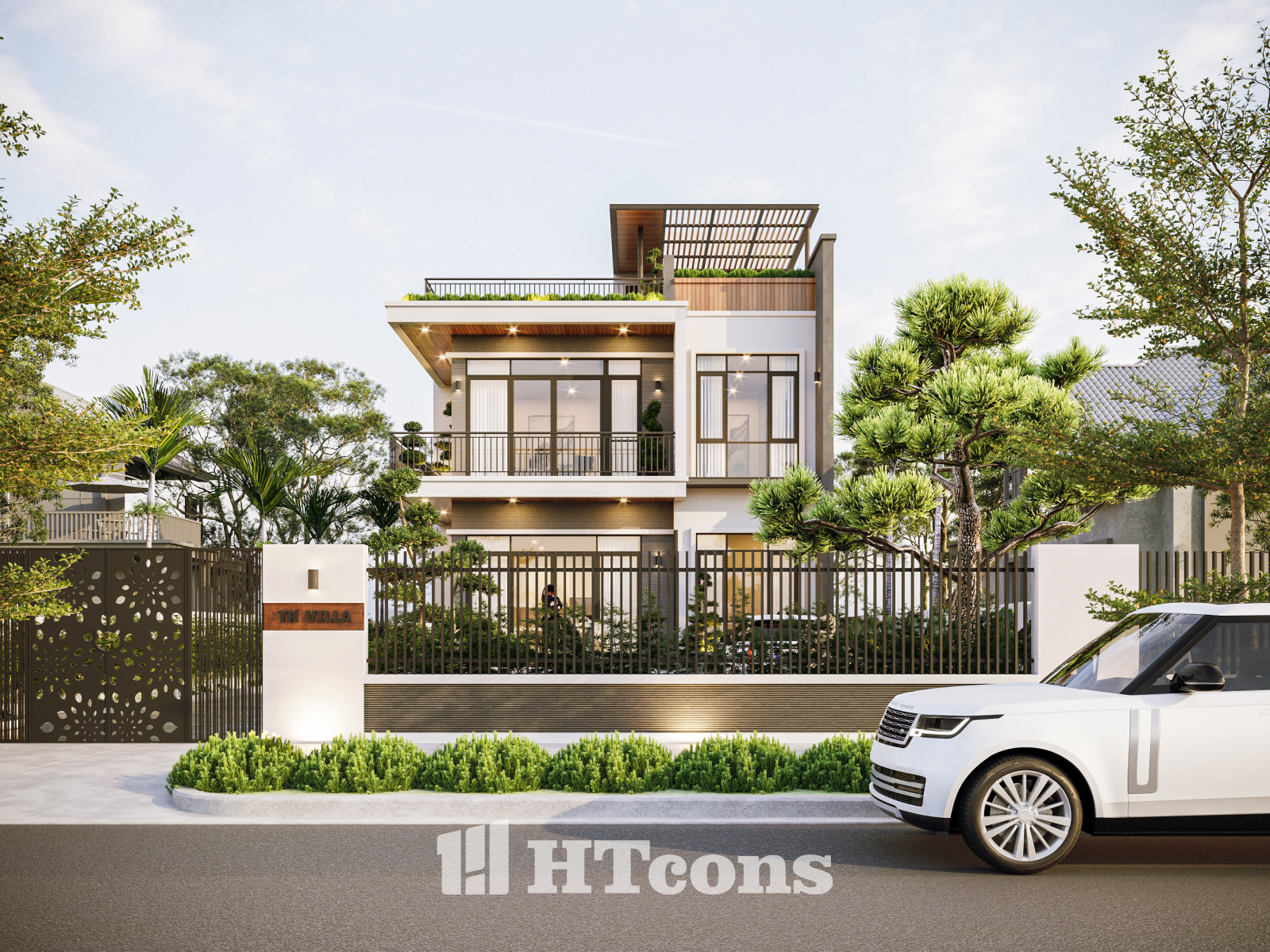 biệt thự hiện đại 2 tầng 1 tum mẫu 3 3