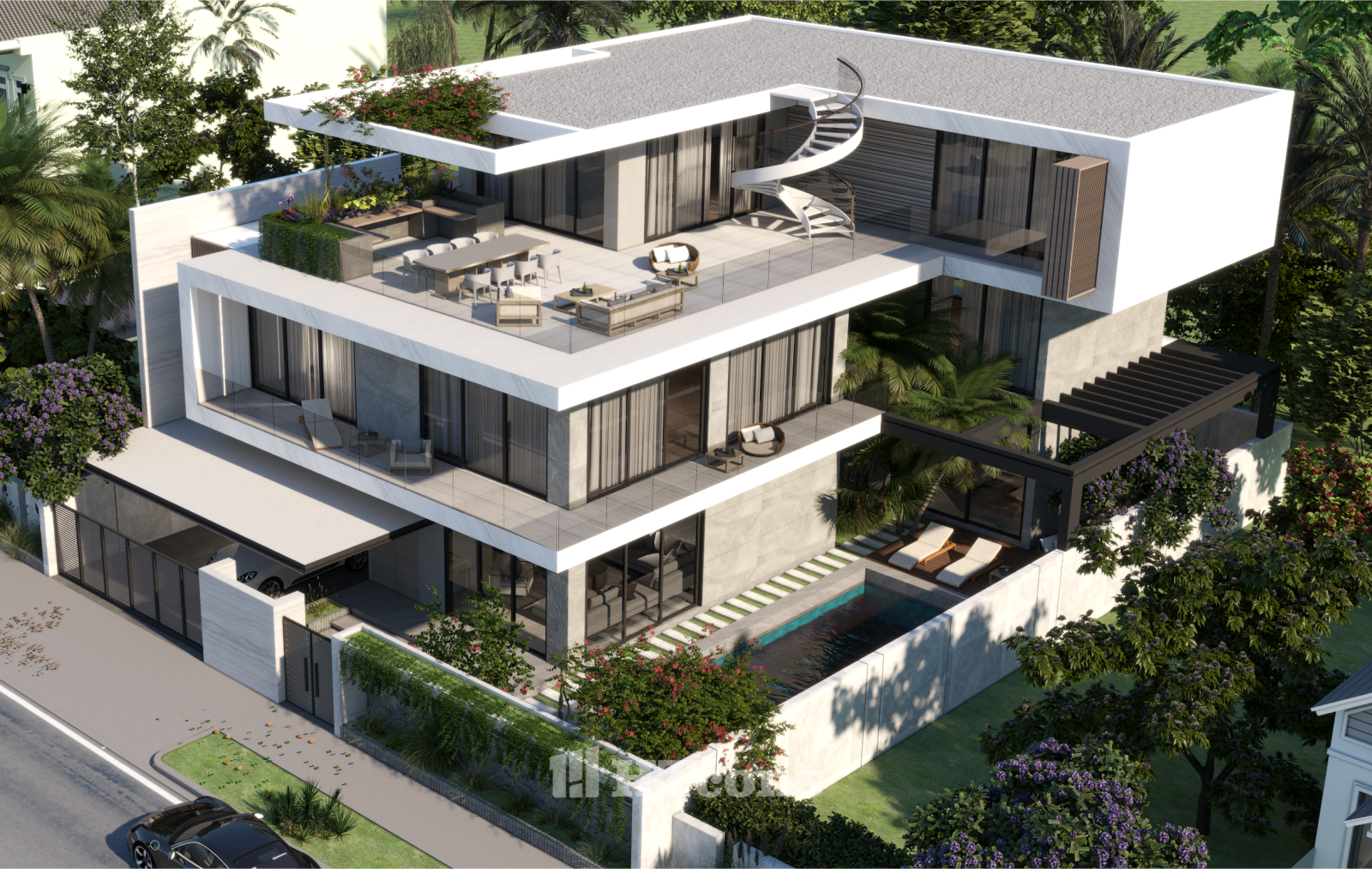 villa hiện đại 3 tầng 3