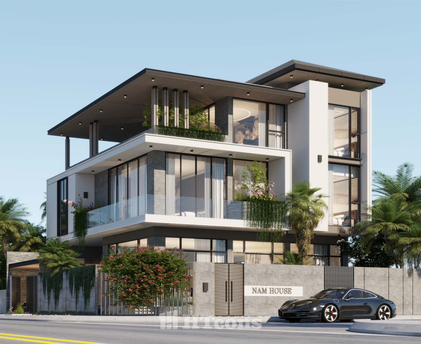 biệt thự hiện đại 3 tầng