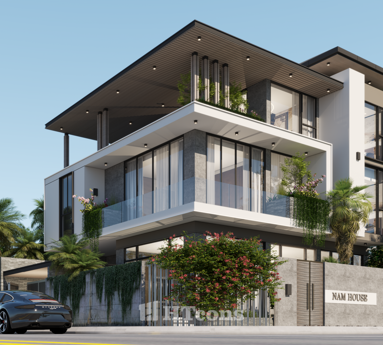 biệt thự hiện đại 3 tầng 4