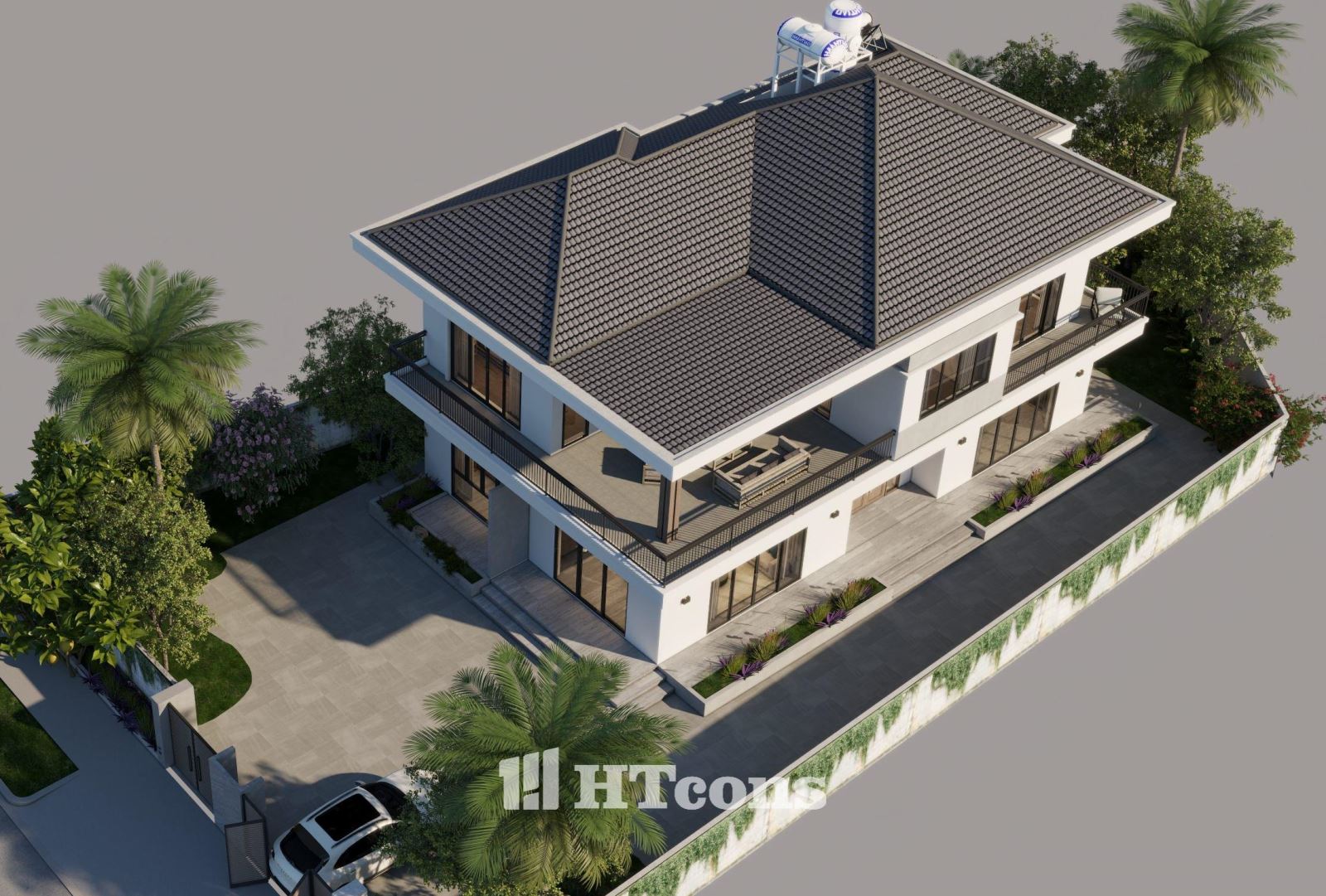 biệt thự mái nhật 2 tầng 1