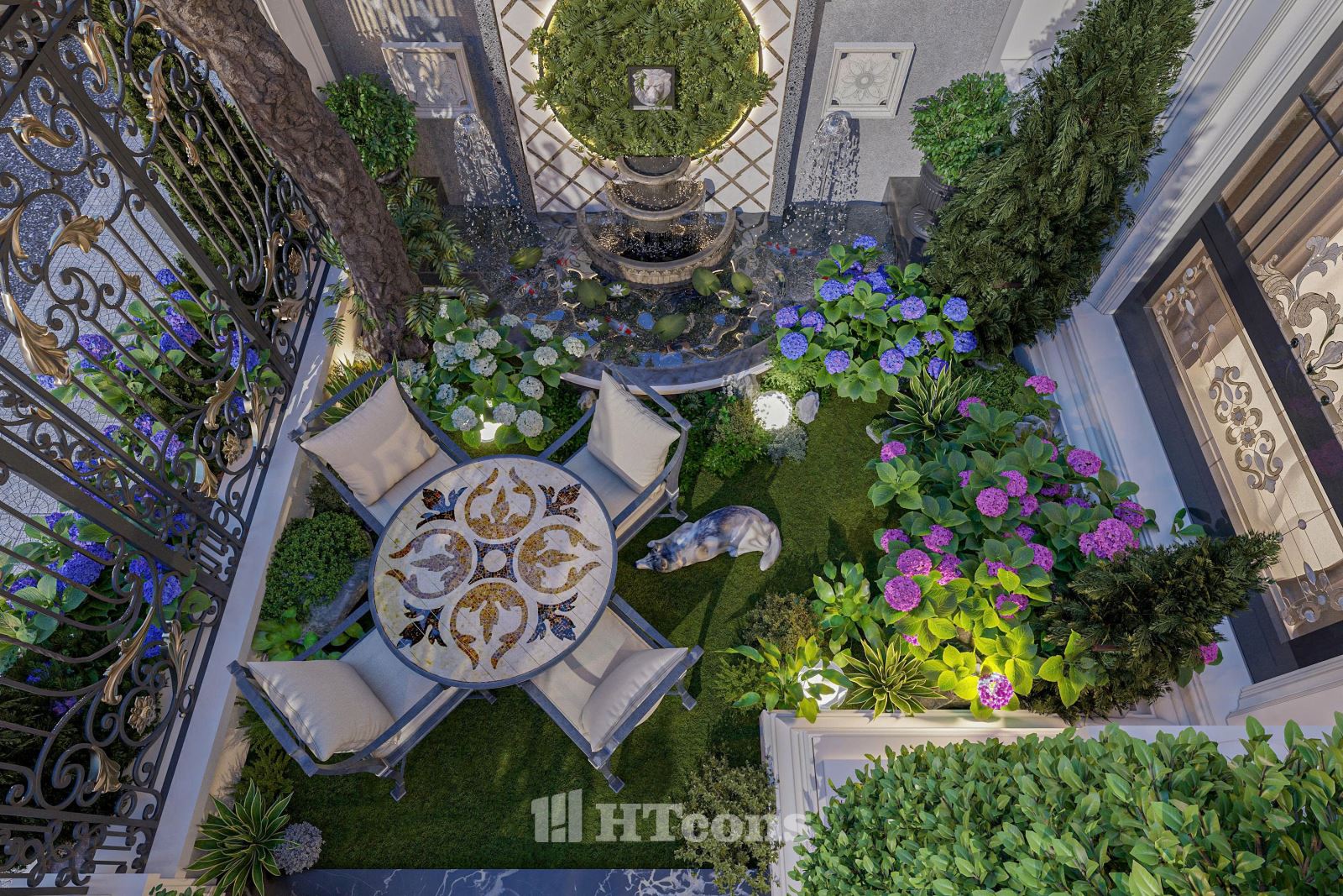 Tiểu cảnh nhìn từ cao xuống