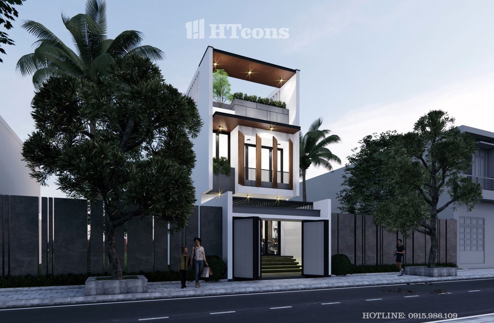 nhà phố 3 tầng hiện đại