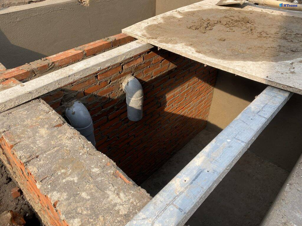 Cách tính mét khối bể phốt 2 ngăn