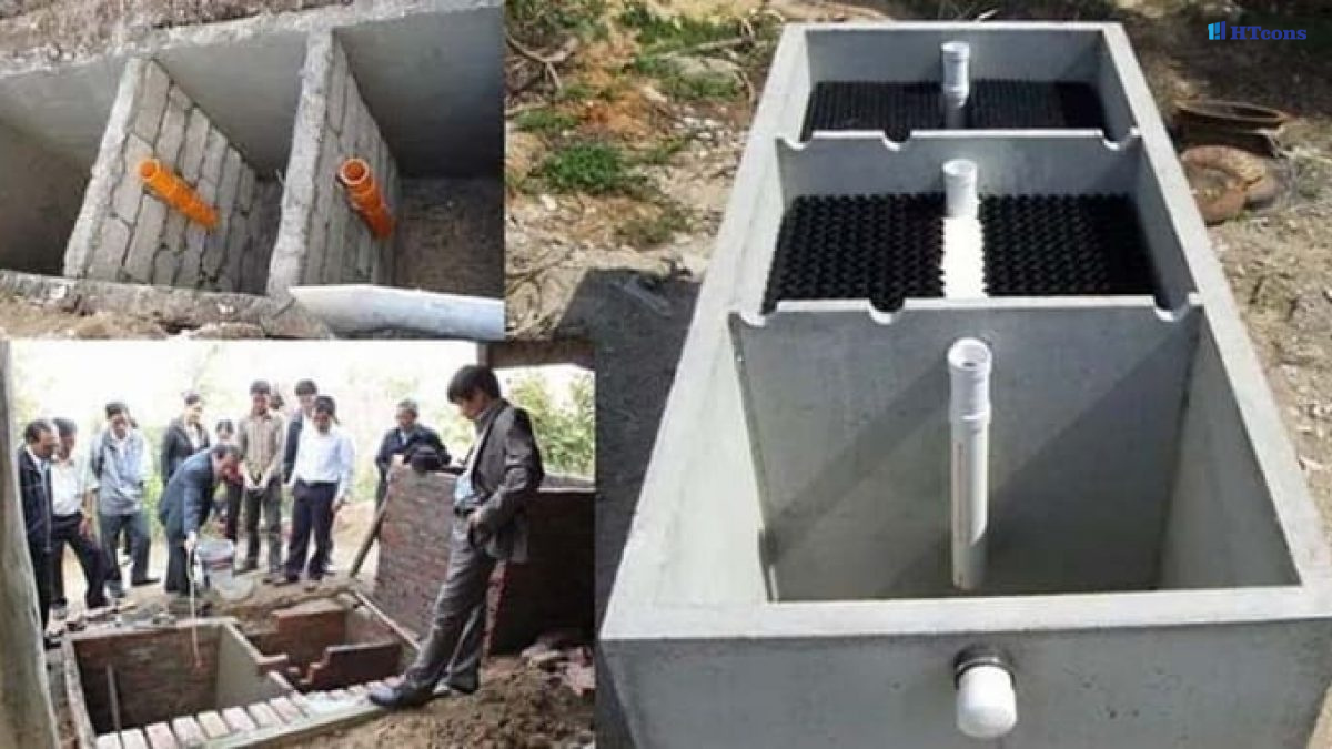 Cấu tạo bể phốt 3 ngăn bằng bê tông đúc sẵn