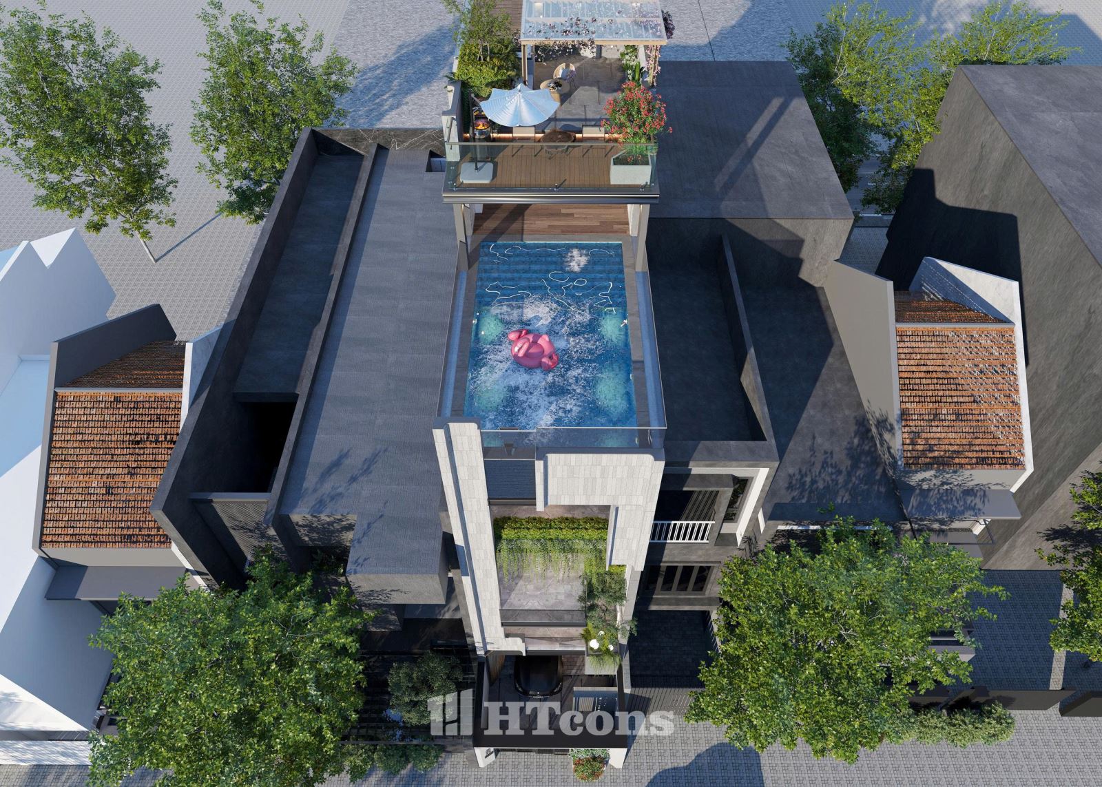 Cây xanh và vật liệu cách nhiệt có khả năng chống nóng cực kỳ tốt
