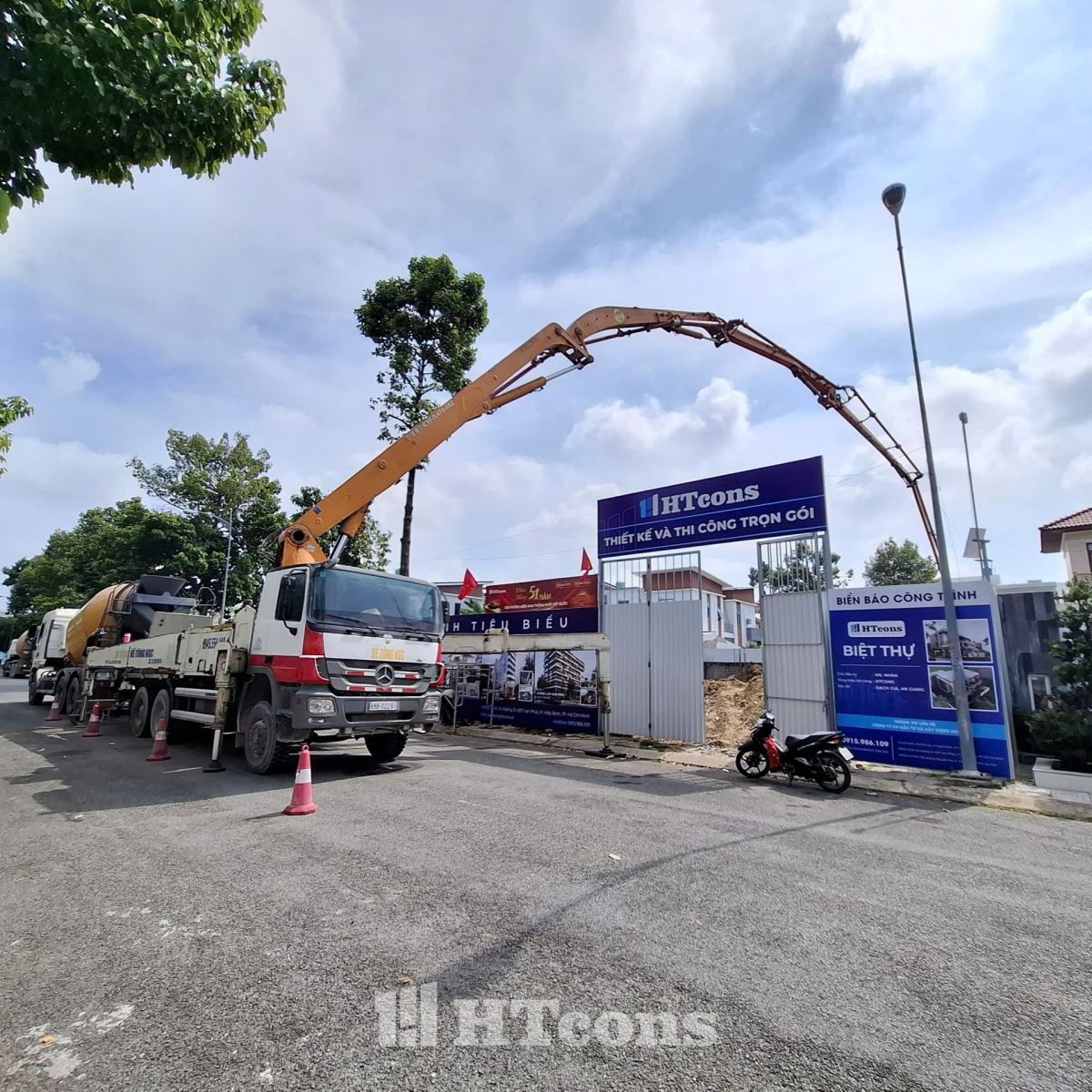 đổ bê tông móng dự án Nhàn Villa