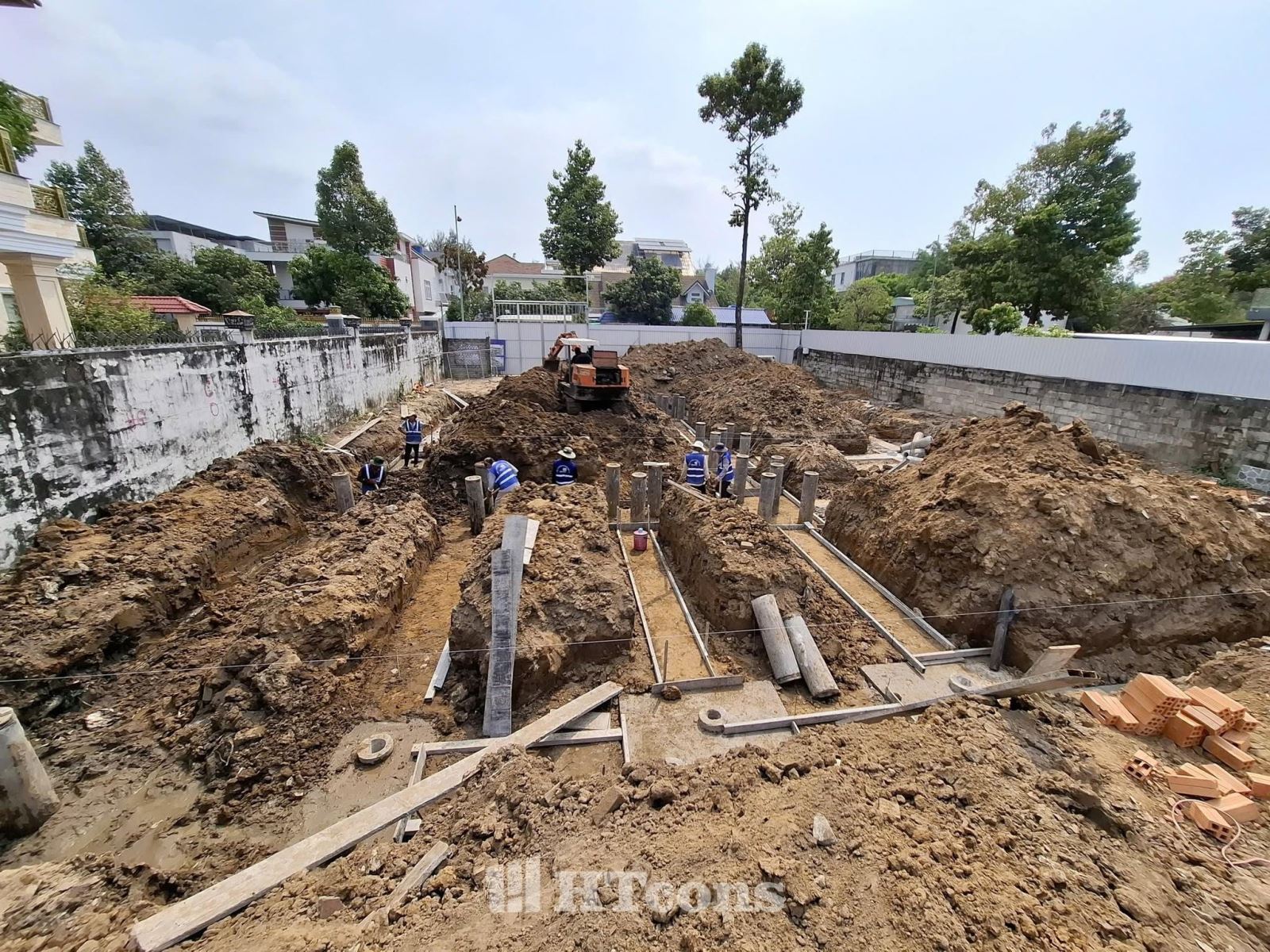 thi công móng dự án Nhàn villa