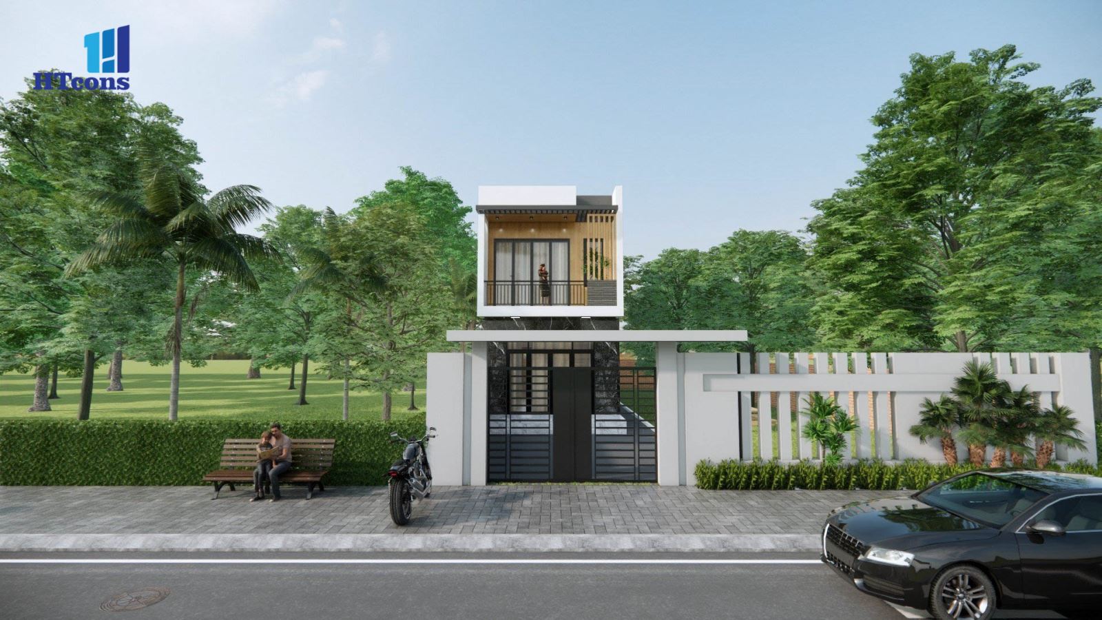 Mẫu nhà 1 trệt 1 lầu hiện đại