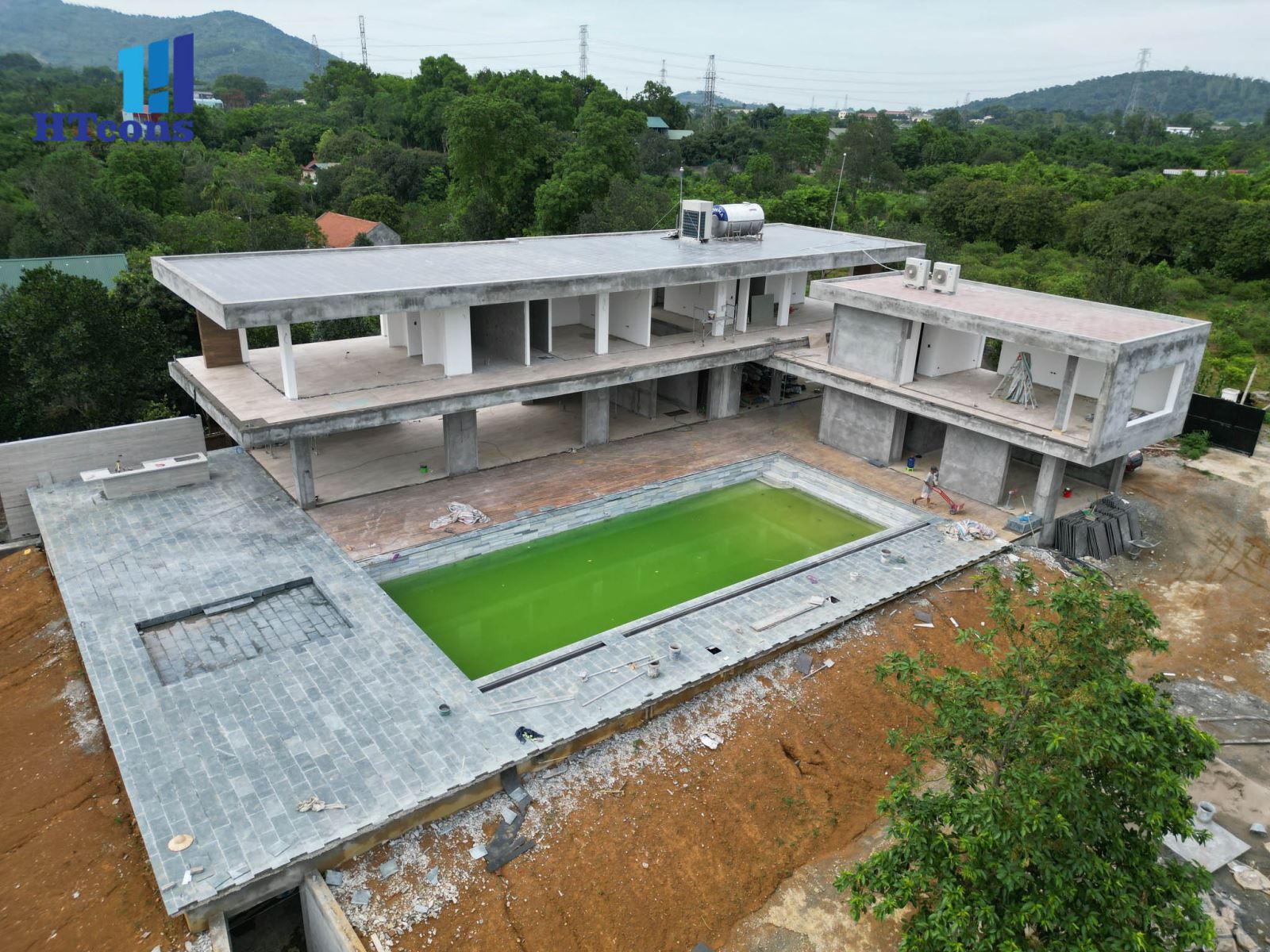 hình ảnh thi công villa lương sơn hòa bình 8