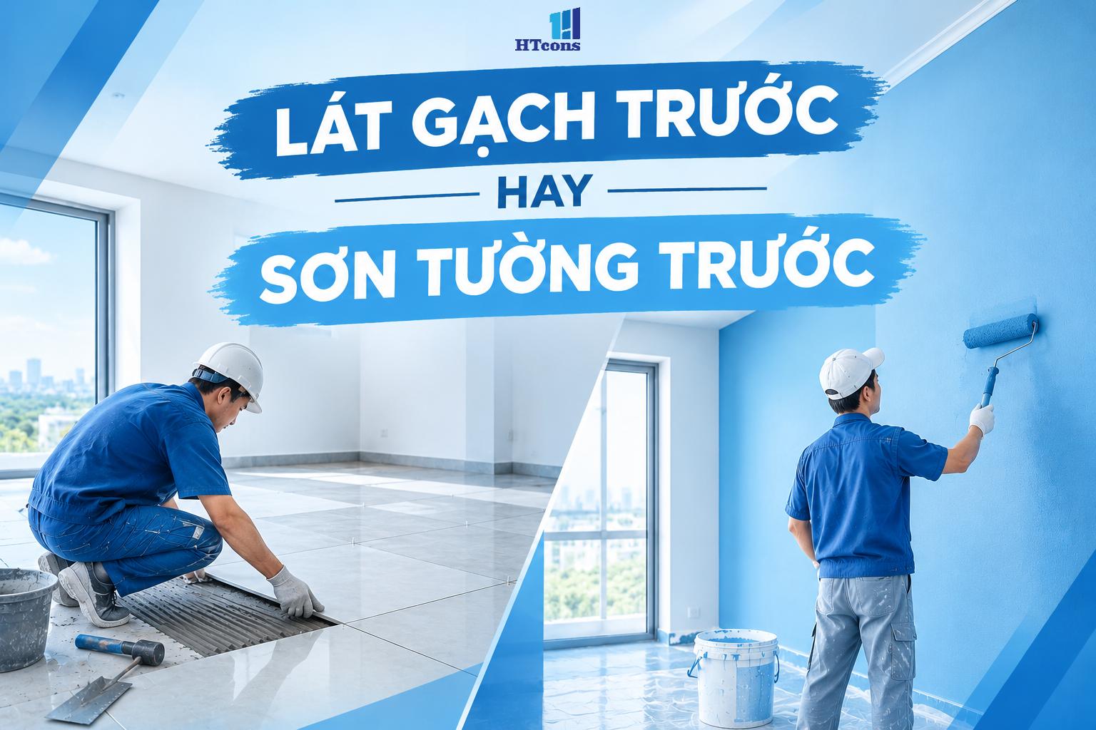 Lát gạch hay sơn tường? Thi công cái nào trước mới chuẩn kỹ thuật?