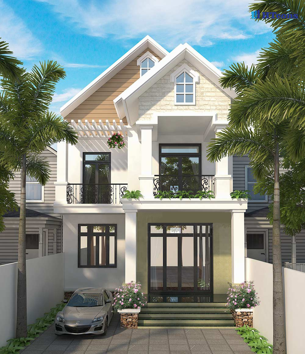 Hệ thống mái thái giật cấp là một lựa chọn tuyệt vời cho nhà 2 tầng 500 triệu