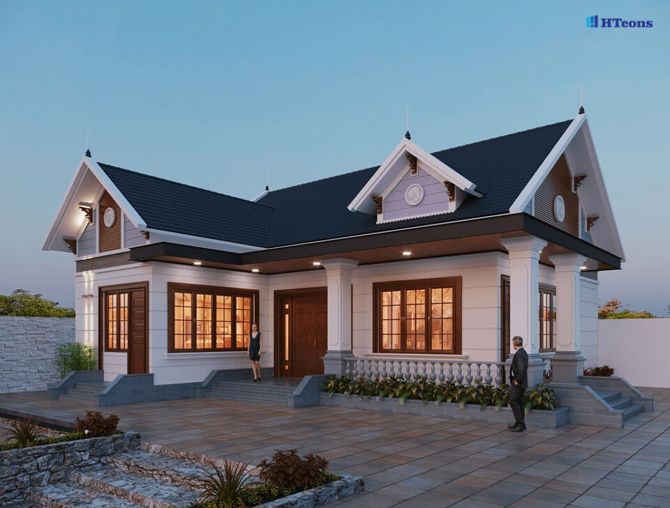 Nhà cấp 4 mái thái 3 phòng ngủ tiện nghi