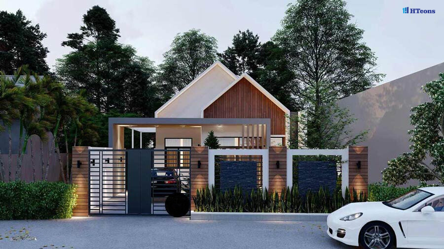 Nhà cấp 4 mái Thái 3 phòng ngủ phong cách Bắc Âu