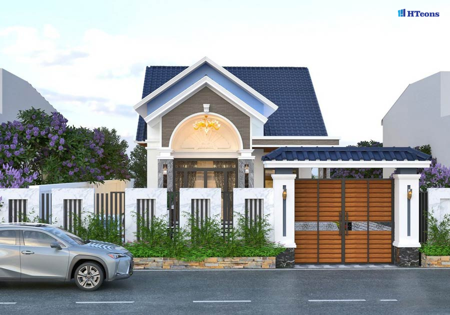 Nhà cấp 4 mái Thái 3 phòng ngủ chữ L