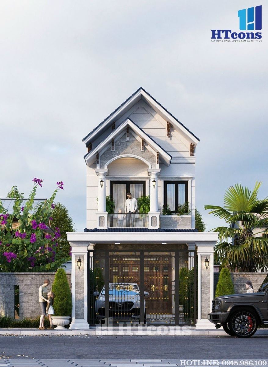 nhà phố 2 tầng mái thái