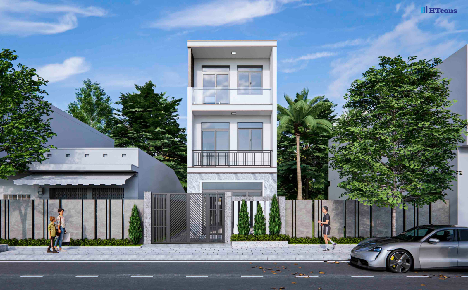 Nhà phố 3 tầng đơn giản nhưng hiện đại