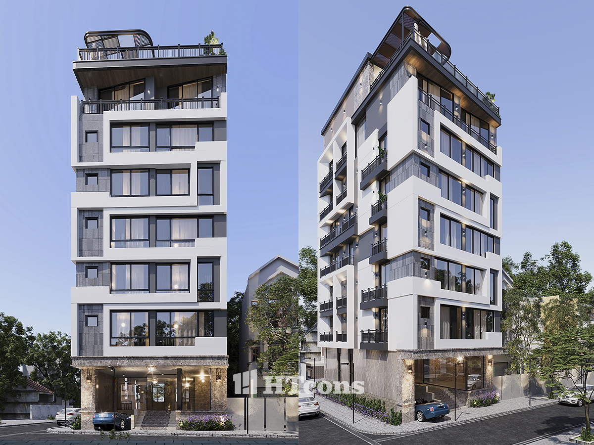 nhà phố kết hợp kinh doanh 7 tầng 1 tum 4