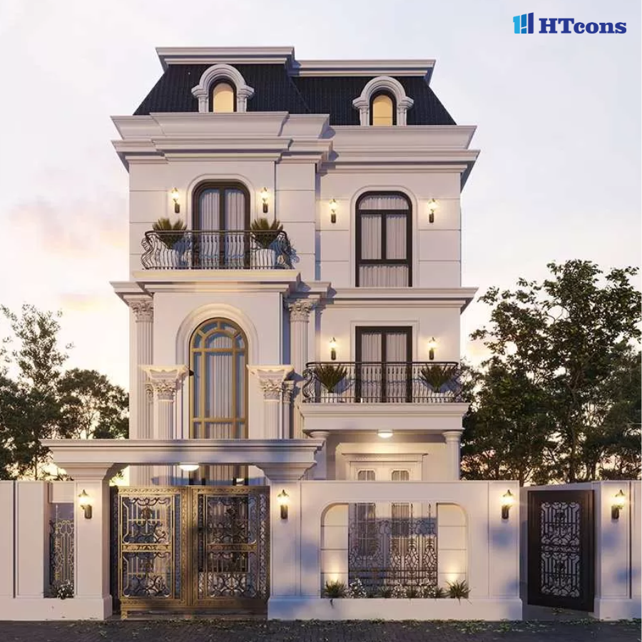 Mẫu Nhà Tân Cổ Điển Mái Mansard