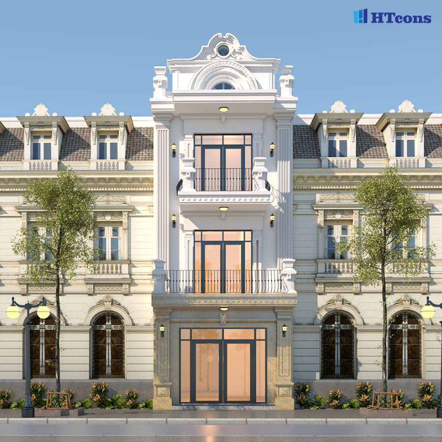 Mẫu Nhà Tân Cổ Điển Với Mái Mansard