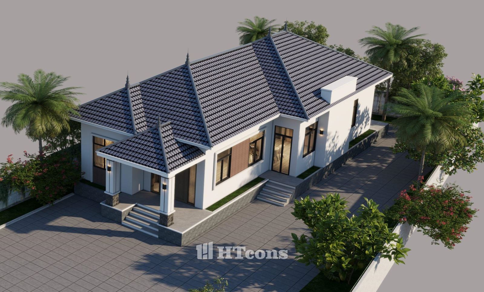 nhà vườn mái nhật